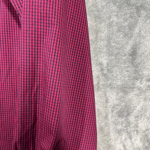 Chaps Long Sleeve Shirt Mens Medium Burgundy Red Checkered Stretch Easy Care - Picture 8 of 10